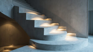 Escalier en beton cir avec marches modernes