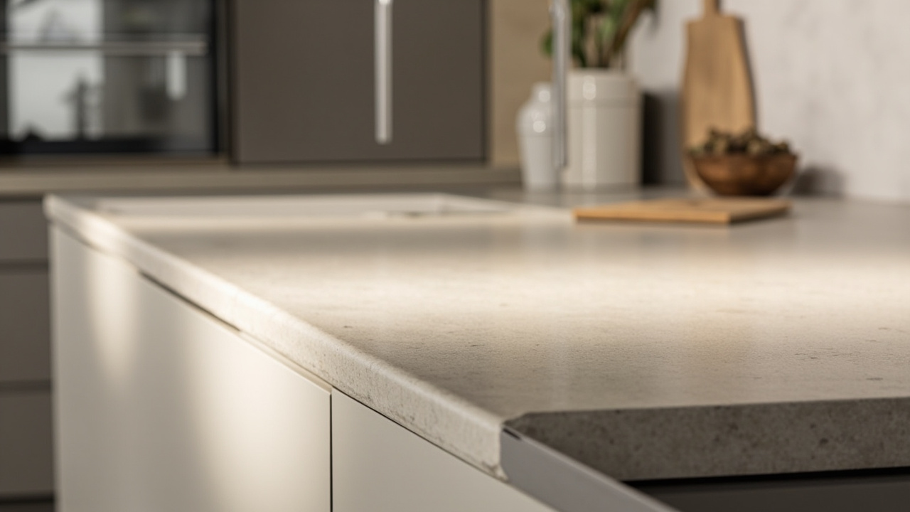 Plan de travail en beton cire elegant 
Surface en beton cire moderne et durable
