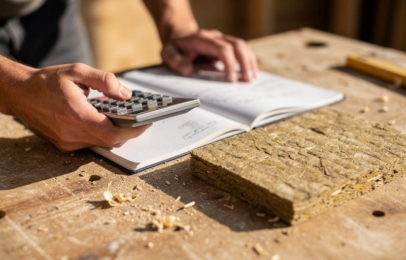 Tableau de calcul : valeur R pour la fibre de bois Homatherm
