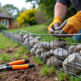 Installer une clôture en gabions Installer une clôture en gabions