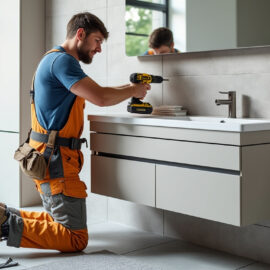 Installer un meuble vasque suspendu Installer un meuble vasque suspendu